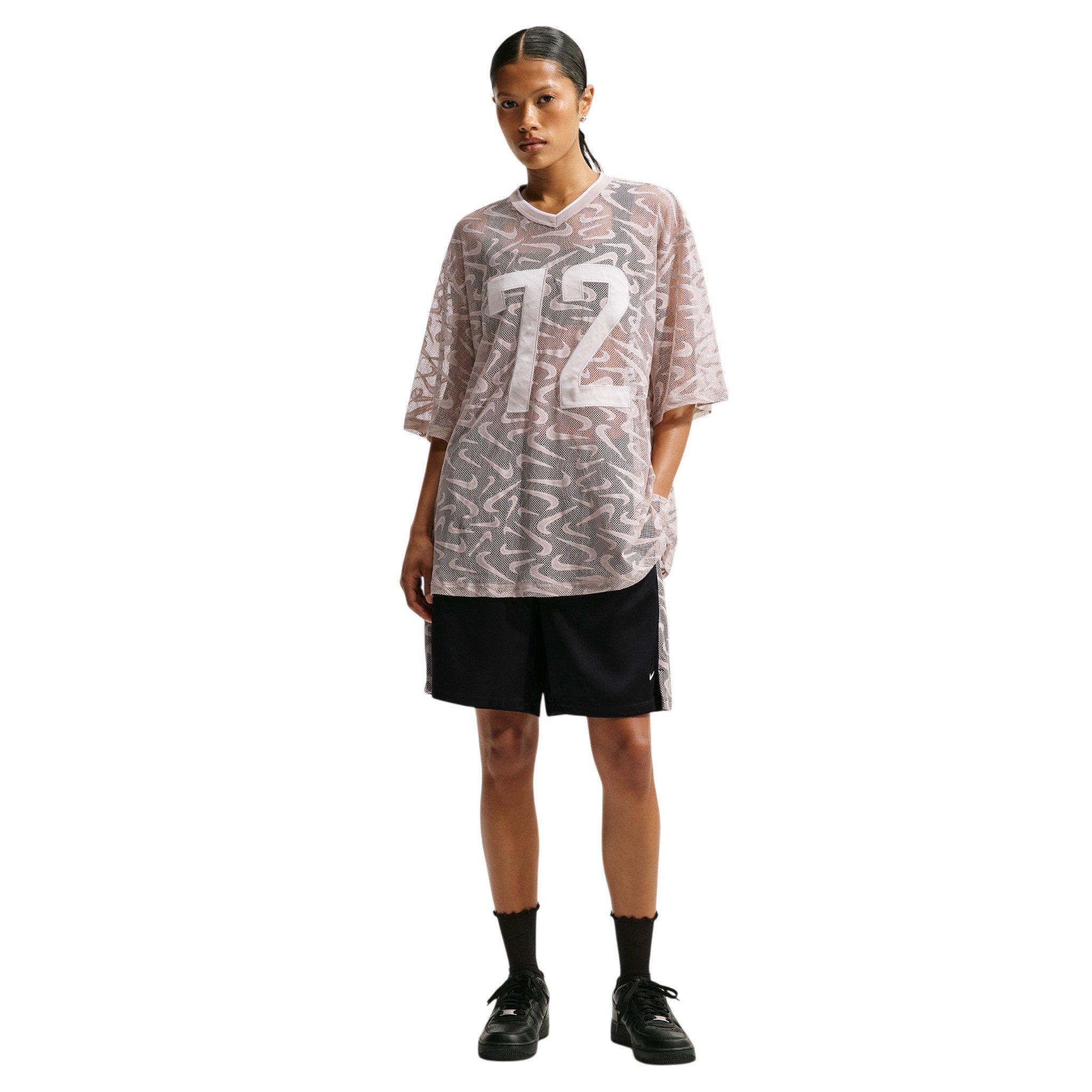 Nike Women's Sportswear Chill Lace Loose Mid-Rise Shorts - Black/Off-White - BLACK/OFF-WHITE